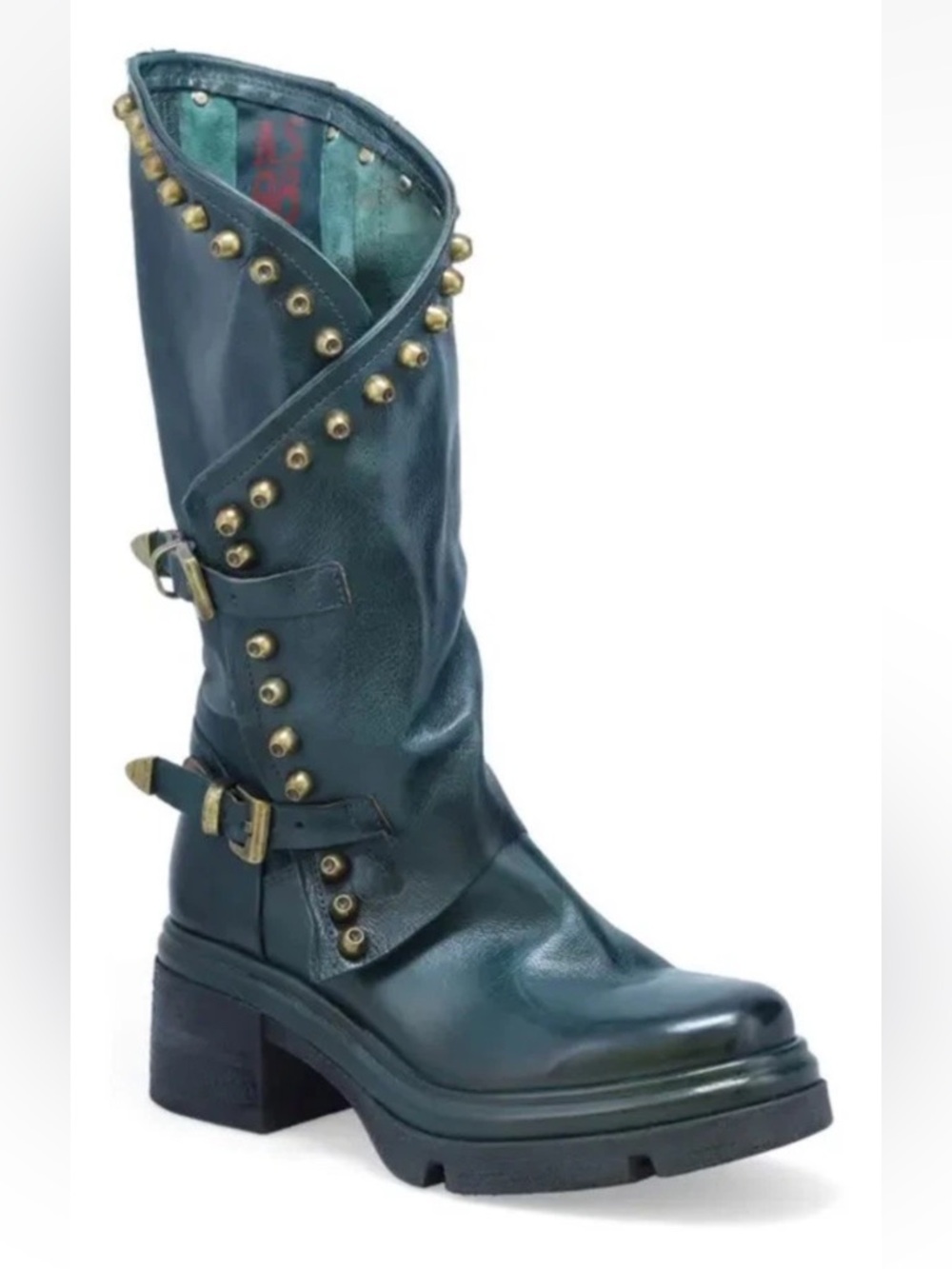 A.S.98 A. S.98 Easton Studded Boot in Teal  Sold Out  Size 38